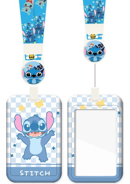 P7 Disney Stitch Ölçeklenebilir Kart Tutucu Kordon Anime Karikatür Mickey Mouse Minnie Boyun Askısı Asılı Halat Kimlik Kartı Kapağı Hediyeler (Yurt Dışından) fırsatları