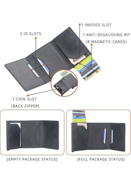 Mavi 2021 Rfid Erkek Kart Cüzdan Ücretsiz Isim Gravür Ince Mini Cüzdan Fermuar Manyetik Düğme Kart Sahipleri Küçük Kart Çanta (Yurt Dışından) indirimleri