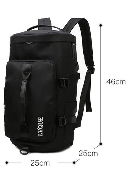 Siyah 2 Kadın Seyahat Sırt Çantası Büyük Kapasiteli Spor Eğitim Çantası Su Geçirmez Ayakkabı Bölmesi ile Açık Hava Sporları Için Aşınmaya Dayanıklı (Yurt Dışından)