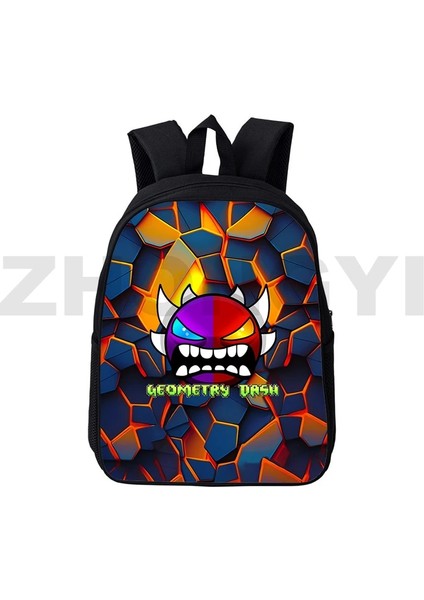 GEOMETRY103 12 Inç 30X24X12 cm Moda Tuval Kızgın Geometri Dash Sırt Çantası Okul Genç 12/16 Inç Anime Japon Çanta Erkek Açık Seyahat Spor Sırt Çantası (Yurt Dışından) fiyatları