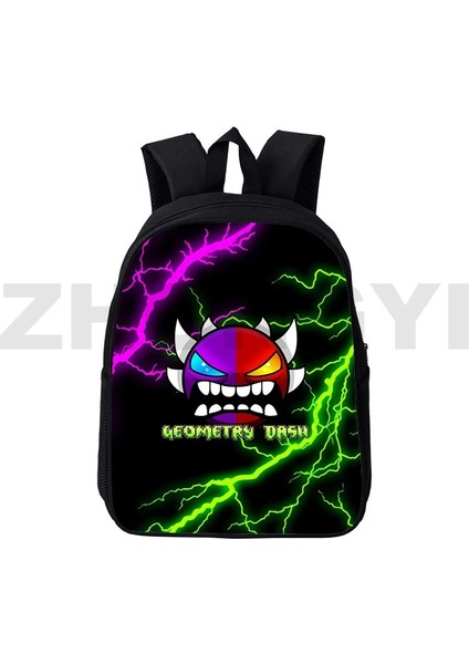 GEOMETRY103 12 Inç 30X24X12 cm Moda Tuval Kızgın Geometri Dash Sırt Çantası Okul Genç 12/16 Inç Anime Japon Çanta Erkek Açık Seyahat Spor Sırt Çantası (Yurt Dışından) modelleri
