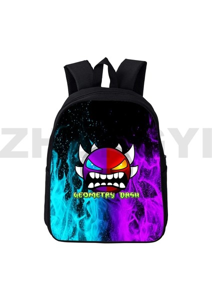 GEOMETRY103 12 Inç 30X24X12 cm Moda Tuval Kızgın Geometri Dash Sırt Çantası Okul Genç 12/16 Inç Anime Japon Çanta Erkek Açık Seyahat Spor Sırt Çantası (Yurt Dışından) fırsatları