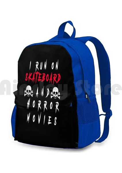 Sırt Çantası-Siyah Onesize Kaykayda Koşuyorum ve Korku Filmleri Açık Hava Yürüyüşü Sırt Çantası Su Geçirmez Kamp Seyahati Korku Filmleri Tasarım Korku Filmleri Fan (Yurt Dışından) fırsatları