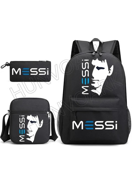 Lavanta 3 Adet Set Messi Sırt Çantası Basit Hafif Açık Öğrenci Okul Çantası Su Geçirmez Seyahat Dizüstü Tuval Mochilas Kadın Erkek (Yurt Dışından) modelleri