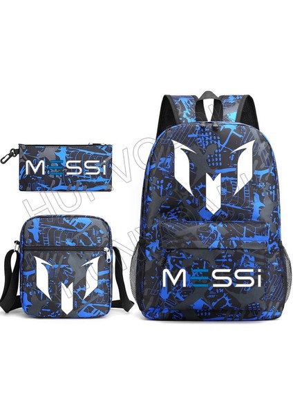 Lavanta 3 Adet Set Messi Sırt Çantası Basit Hafif Açık Öğrenci Okul Çantası Su Geçirmez Seyahat Dizüstü Tuval Mochilas Kadın Erkek (Yurt Dışından) fırsatları