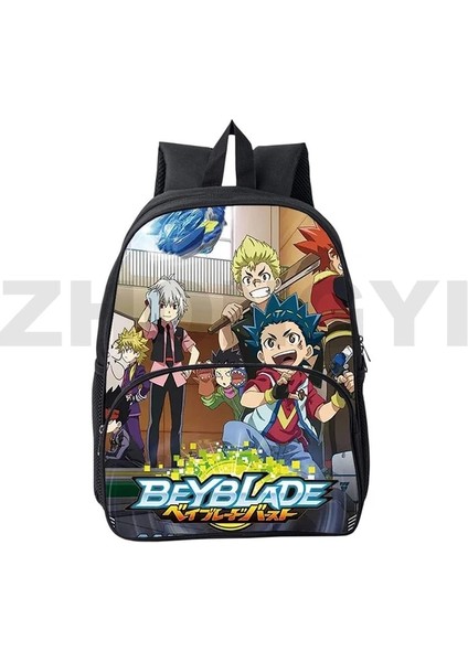 BEYBLADE206 12 Inç 24X30X11 cm Komik Karikatür Beyblade Burst 3D Sırt Çantası Erkek Açık Spor Okul Çantaları 12/16 Inç Mini Sırt Çantası Japon Anime Çanta Kadınlar Için (Yurt Dışından)