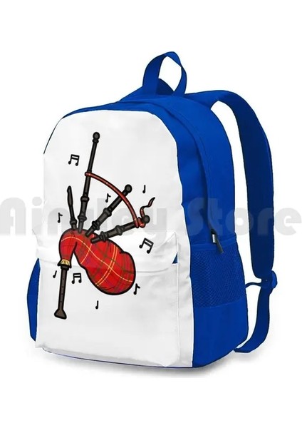 Sırt Çantası-Mavi Onesize Gayda Açık Yürüyüş Sırt Çantası Su Geçirmez Kamp Seyahat Gayda Müzik Enstrümanı Iskoç Iskoçya Tartan (Yurt Dışından)