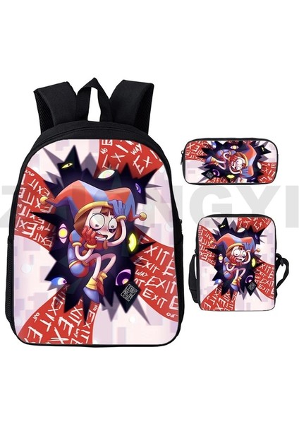 CIRCUS44 3 Adet Set 12 Inç Sevimli Inanılmaz Dijital Sirk Okul Sırt Çantası Erkekler Için Açık Spor Mochilas 3'ü 1 Arada Su Geçirmez Dizüstü Sırt Çantası 3D Kitap Çantaları (Yurt Dışından)