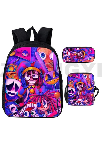 CIRCUS44 3 Adet Set 12 Inç Sevimli Inanılmaz Dijital Sirk Okul Sırt Çantası Erkekler Için Açık Spor Mochilas 3'ü 1 Arada Su Geçirmez Dizüstü Sırt Çantası 3D Kitap Çantaları (Yurt Dışından)