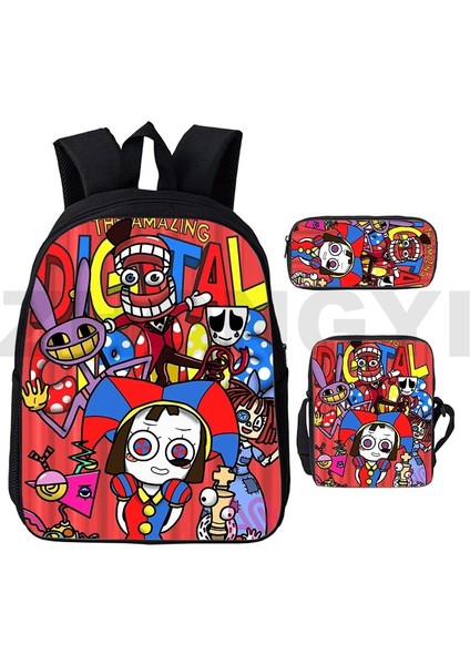 CIRCUS44 3 Adet Set 12 Inç Sevimli Inanılmaz Dijital Sirk Okul Sırt Çantası Erkekler Için Açık Spor Mochilas 3'ü 1 Arada Su Geçirmez Dizüstü Sırt Çantası 3D Kitap Çantaları (Yurt Dışından)