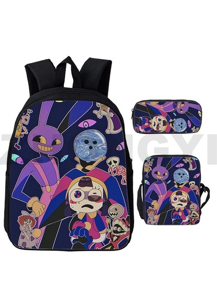 CIRCUS44 3 Adet Set 12 Inç Sevimli Inanılmaz Dijital Sirk Okul Sırt Çantası Erkekler Için Açık Spor Mochilas 3'ü 1 Arada Su Geçirmez Dizüstü Sırt Çantası 3D Kitap Çantaları (Yurt Dışından)