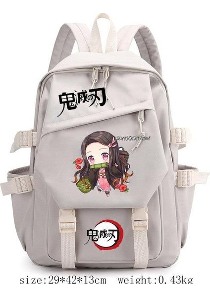 Resim Renk Demon Slayer Baskılı Anime Okul Çantası Kamado Nezuko Sırt Çantası USB Açık Seyahat Çantası Karikatür Kız Çantası (Yurt Dışından)