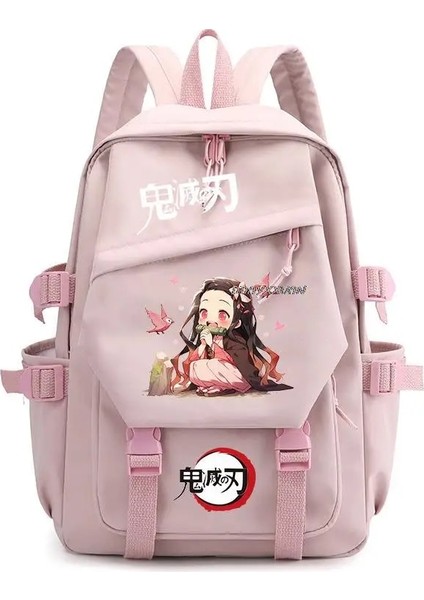 Resim Renk Demon Slayer Baskılı Anime Okul Çantası Kamado Nezuko Sırt Çantası USB Açık Seyahat Çantası Karikatür Kız Çantası (Yurt Dışından) indirimleri