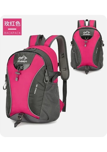 Gül Kırmızı Yeni Açık Spor Sırt Çantası Naylon Hafif Dağcılık Çantası Eğlence Giden Katmanlı Depolama Sırt Çantası (Yurt Dışından)