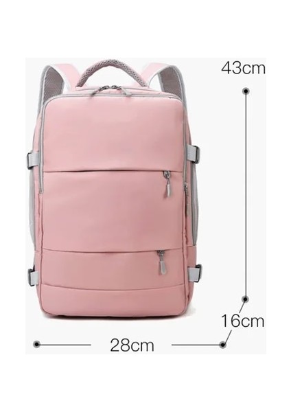 Pembe 1 Kadın Seyahat Sırt Çantası Büyük Kapasiteli Spor Eğitim Çantası Su Geçirmez Ayakkabı Bölmesi ile Açık Hava Sporları Için Aşınmaya Dayanıklı (Yurt Dışından)