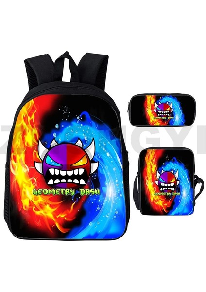 GEOMETRY148 3 Adet Set 12 Inç Sıcak Oyun Kızgın Geometri Dash Sırt Çantaları 3 Adet/takım Doğa Sporları Okul Sırt Çantası Erkekler Için Kalem Kutusu Vintage Seyahat Çantası Kadın (Yurt Dışından) fiyatları