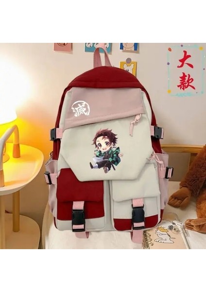 Stil 23 Demon Slayer Anime Cosplay Unisex Öğrenciler Okul Çantası Sırt Çantası Karikatür Gizli Sakli Konusmalar Dizüstü Seyahat Sırt Çantası Açık Moda Çanta Hediye (Yurt Dışından)