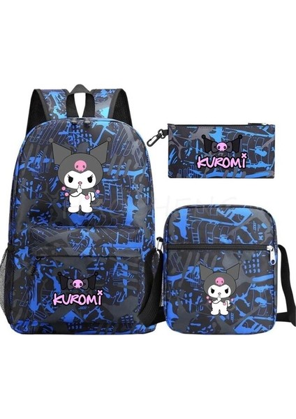 Set 16 Inç Sırt Çantası Güzel Kuromi Melodi 3 Adet/takım Karikatür Gençler Için Okul Çantaları Açık Havada Seyahat Su Geçirmez Schoolbag Çocuk Oğlan Kız (Yurt Dışından)