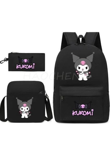 Set 16 Inç Sırt Çantası Güzel Kuromi Melodi 3 Adet/takım Karikatür Gençler Için Okul Çantaları Açık Havada Seyahat Su Geçirmez Schoolbag Çocuk Oğlan Kız (Yurt Dışından)