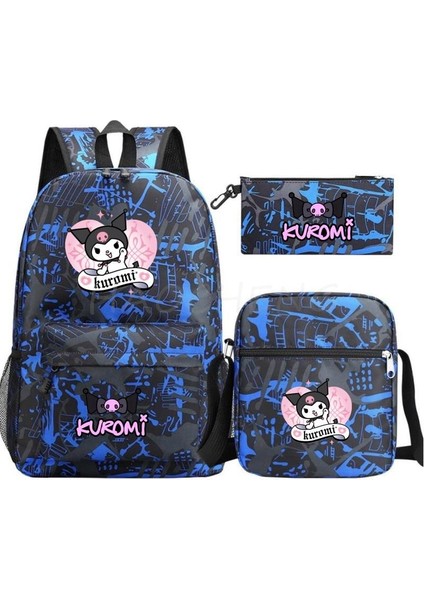 Set 16 Inç Sırt Çantası Güzel Kuromi Melodi 3 Adet/takım Karikatür Gençler Için Okul Çantaları Açık Havada Seyahat Su Geçirmez Schoolbag Çocuk Oğlan Kız (Yurt Dışından) modelleri