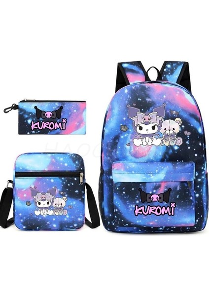 Set 16 Inç Sırt Çantası Güzel Kuromi Melodi 3 Adet/takım Karikatür Gençler Için Okul Çantaları Açık Havada Seyahat Su Geçirmez Schoolbag Çocuk Oğlan Kız (Yurt Dışından) fırsatları
