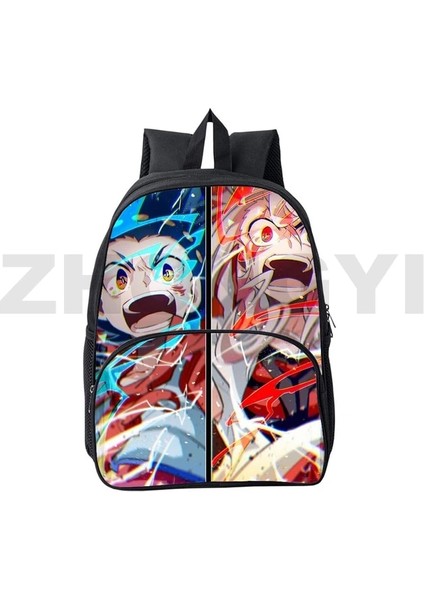 BEYBLADE174 16 Inç 40X30X16 cm Komik Karikatür Beyblade Burst 3D Sırt Çantası Erkek Açık Spor Okul Çantaları 12/16 Inç Mini Sırt Çantası Japon Anime Çanta Kadınlar Için (Yurt Dışından)