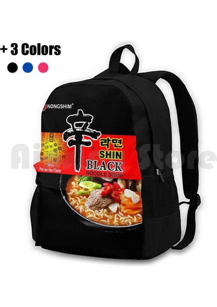 Sırt Çantası-Siyah Tek Boyut Nongshim-Shin Siyah Erişte Açık Yürüyüş Sırt Çantası Su Geçirmez Kamp Seyahat Ramen Erişte Udon Nonshim Shin Siyah Baharatlı Kırmızı (Yurt Dışından)