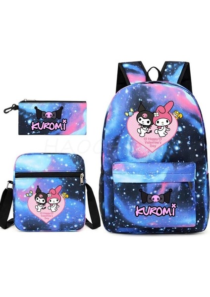 Set 16 Inç Sırt Çantası Güzel Kuromi Melodi 3 Adet/takım Karikatür Gençler Için Okul Çantaları Açık Havada Seyahat Su Geçirmez Schoolbag Çocuk Oğlan Kız (Yurt Dışından) fiyatları
