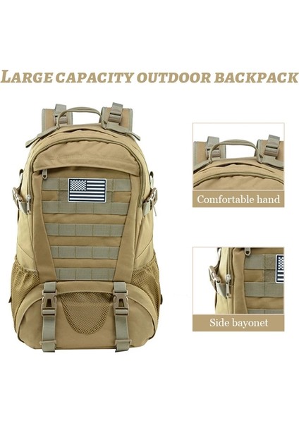 Siyah 40L Askeri Taktik Sırt Çantası Erkekler Ordu Molle Saldırı Sırt Çantası 3 P Açık Seyahat Yürüyüş Sırt Çantaları Kamp Avcılık Trekking Çantaları (Yurt Dışından) fırsatları