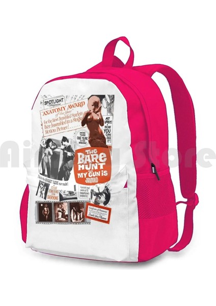 Sırt Çantası-Siyah Onesize The Bare Hunt Açık Yürüyüş Sırt Çantası Su Geçirmez Kamp Seyahat Vintage Retro Vintage Filmler Retro Filmler Sömürü (Yurt Dışından)