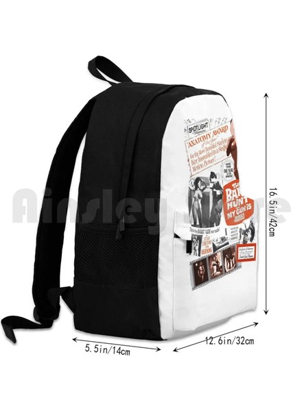 Sırt Çantası-Siyah Onesize The Bare Hunt Açık Yürüyüş Sırt Çantası Su Geçirmez Kamp Seyahat Vintage Retro Vintage Filmler Retro Filmler Sömürü (Yurt Dışından)