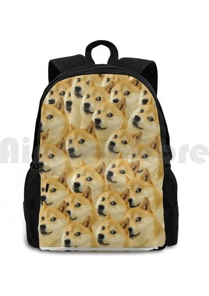 Sırt Çantası-Siyah Onesize Doge Açık Hava Yürüyüşü Sırt Çantası Binme Tırmanma Spor Çantası Doge Meme Dank Memes Havalı Harika Köpek Hayvanlar Köpekler Hayvan Sevimli Wow (Yurt Dışından)