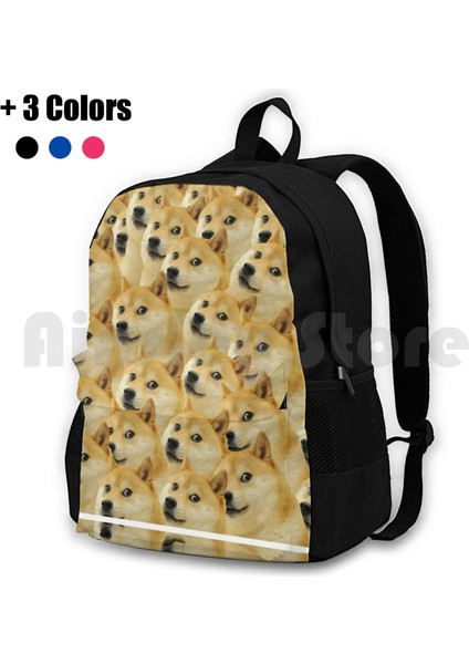 Sırt Çantası-Siyah Onesize Doge Açık Hava Yürüyüşü Sırt Çantası Binme Tırmanma Spor Çantası Doge Meme Dank Memes Havalı Harika Köpek Hayvanlar Köpekler Hayvan Sevimli Wow (Yurt Dışından) modelleri
