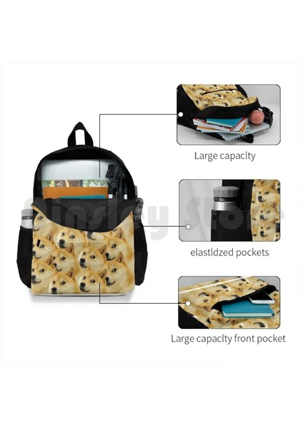 Sırt Çantası-Siyah Onesize Doge Açık Hava Yürüyüşü Sırt Çantası Binme Tırmanma Spor Çantası Doge Meme Dank Memes Havalı Harika Köpek Hayvanlar Köpekler Hayvan Sevimli Wow (Yurt Dışından) indirimleri