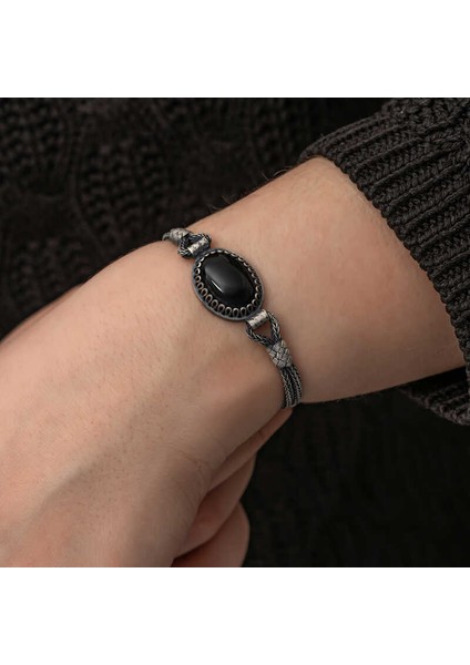 Gümüş Oniks Taşlı Kazaziye Bileklik fırsatları