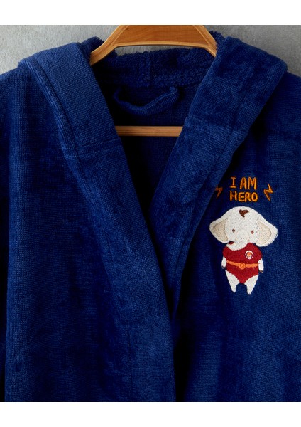 Elephant Kadife Çocuk Bornoz 6-8 Yaş Koyu Mavi modelleri