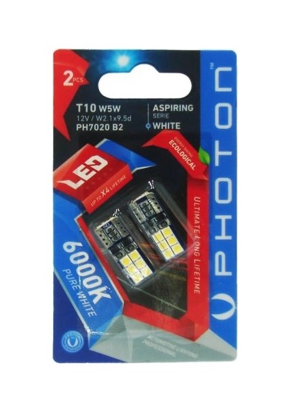 T10 LED Oto Park Plaka Ampulü Beyaz PH7020 W5W