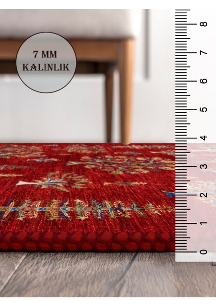 Vintage Desenli Halı, Pamuk Dokuma Pamuklu Taban Dekoratif Halı Kilim 24