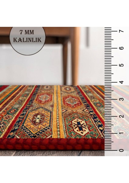 Vintage Desenli Halı, Pamuk Dokuma Pamuklu Taban Dekoratif Halı Kilim 15