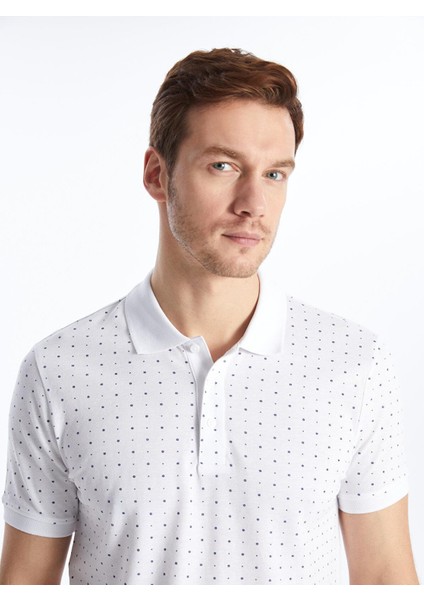 Classic Polo Yaka Kısa Kollu Desenli Pike Erkek Tişört