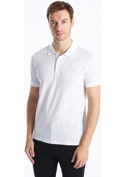Classic Polo Yaka Kısa Kollu Desenli Pike Erkek Tişört