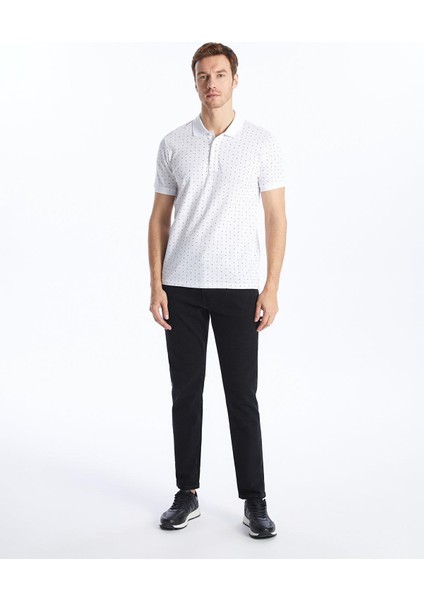 Classic Polo Yaka Kısa Kollu Desenli Pike Erkek Tişört