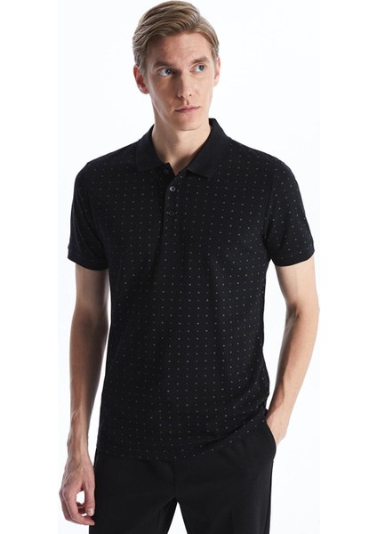 Classic Polo Yaka Kısa Kollu Desenli Pike Erkek Tişört
