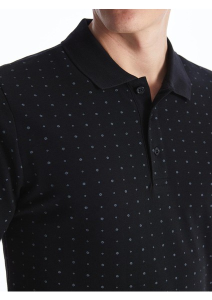 Classic Polo Yaka Kısa Kollu Desenli Pike Erkek Tişört fırsatları