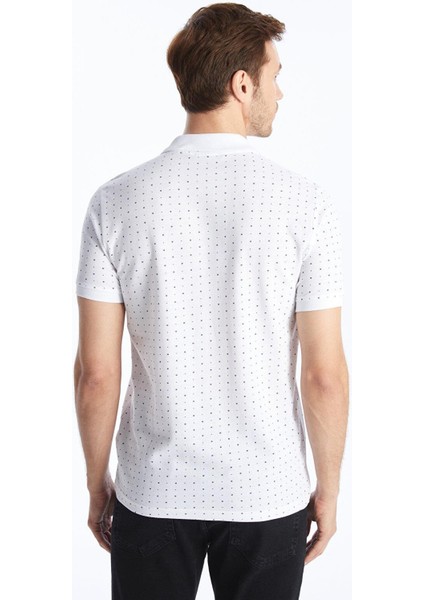 Classic Polo Yaka Kısa Kollu Desenli Pike Erkek Tişört