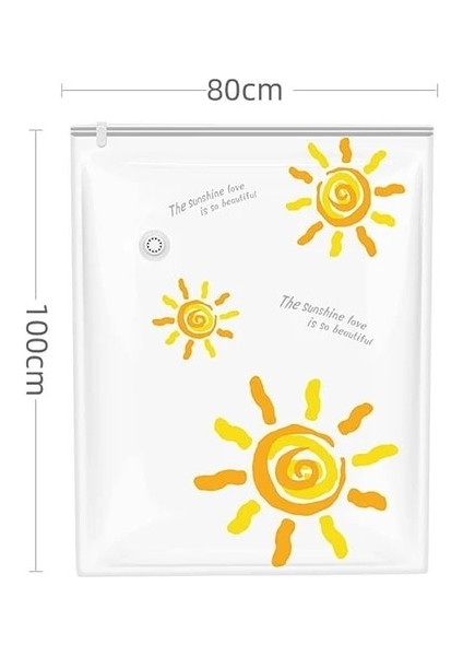 80X100CM Vakum Saklama Torbası Sıkıştırma Torbası Ev Gardırop Giysileri Bitirme Depolama Kalınlaşmış Mühürlü Uzay Tasarrufu Vakum Aletine Gerek Yok (Yurt Dışından)