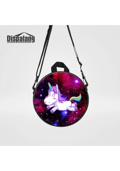 BAG22 23X23X7CM Kadın Sevimli Yuvarlak Messenger Çanta Okul Için Unicorn Evren Uzay Crossbody Schoolbag Yürümeye Başlayan Mini Sırt Çantası Kadın Çanta (Yurt Dışından) fiyatları
