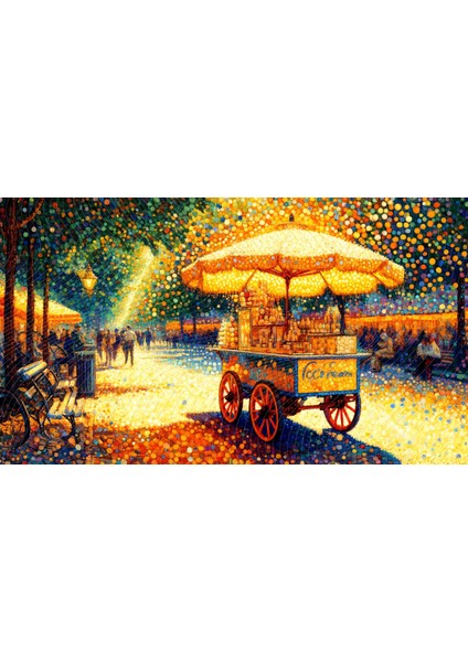 Renkli ve Canlı Sokak Sahnesi Arkaplan 200 x 150 cm Fon Duvar Örtüsü