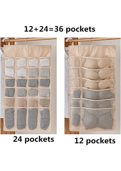 32 Cepler Miny Asılı Çeşitli Eşyalar Paket Çanta Dolap Giysileri Düzenleme Çantası Baskılı Kozmetik Oyuncaklar Organizatör Ev Için Yerden Tasarruflu Askı Çantası (Yurt Dışından)