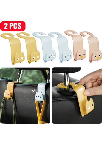 Pembe Köpek 2 Adet Karikatür Araba Koltuğu Askı Kancası Maske Çanta Aksesuarları Tutucu Kanca Delme-Ücretsiz Yerden Tasarruflu Araba Organizatör Standı Çanta Raf Standı (Yurt Dışından) fırsatları